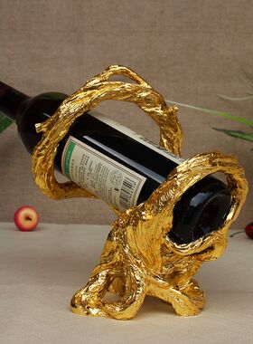 创意玫瑰花红酒架客厅餐厅酒柜装饰品电视柜摆件新房装饰家居饰品