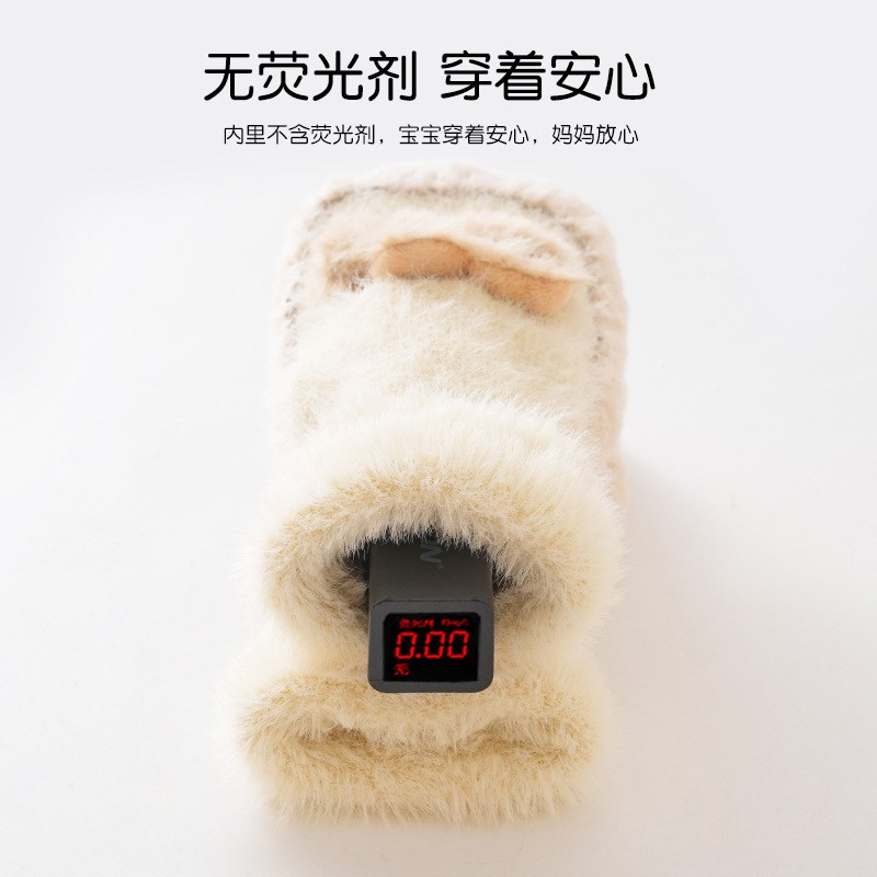 婴儿鞋袜冬加厚保暖宝宝袜子中筒加绒加厚可爱新生儿0-3月宝宝鞋 - 图2