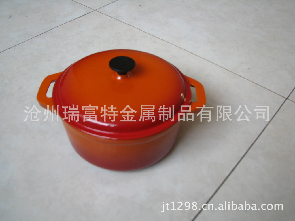 2.75QT铸铁搪瓷锅、汤锅Cast Iron Enamel Cookware-图1