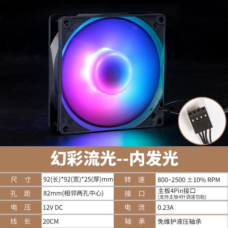 静音9CM发光台式电脑机箱风扇9025CPU散热器风扇RGB4针线温控调速 - 图3