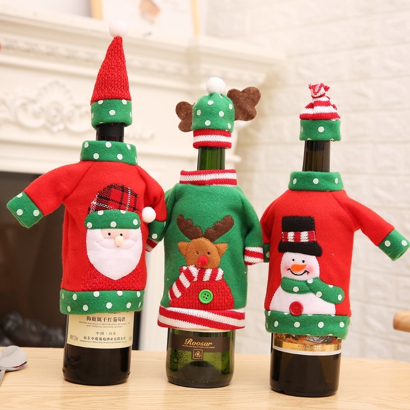 Christmas Decoration Wine Bottle Cover Decor Party New Year