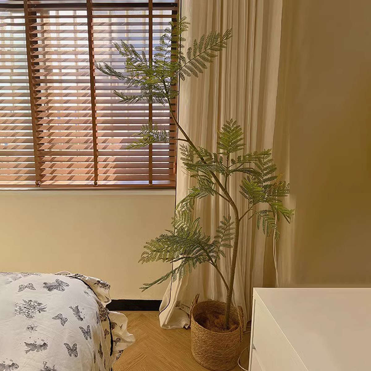 森空间电视柜旁装饰摆件蓝花楹软装好物室内客厅原木风格美陈摆设 - 图2