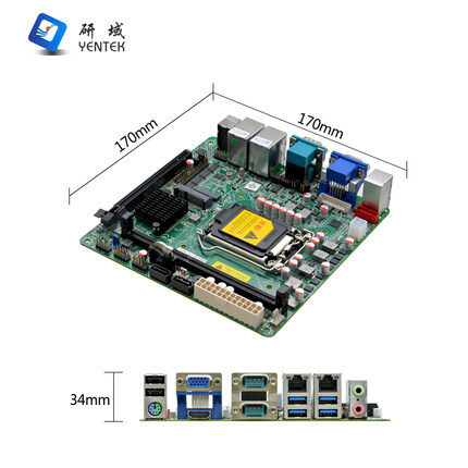 研域B75M1工控主板Z77 2/3代1155H61迷你ITX工业电脑DVI双网口6串 - 图3