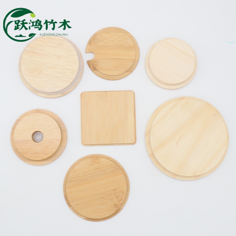 批发实木硅胶圈密封盖 竹木玻璃杯盖 木质香薰盖榉木底座logo - 图3
