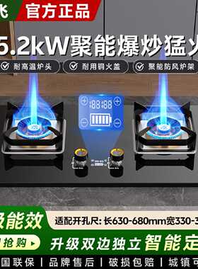 新飞燃气灶双灶家用直喷增压九腔猛火灶天然气液化气煤气灶具