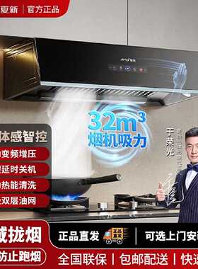 夏新中式油烟机小户型家用厨房吸烟机自动清洗静音出租房顶吸式