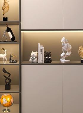 创意沉默是金摆件酒柜办公室书房桌雕塑家居客厅高级感艺术装饰品