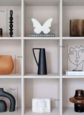 现代样板间书柜简约软装家居饰品陶瓷雕塑玻璃创意桌面摆件ZH3862