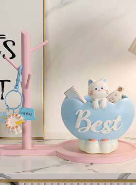 招财猫钥匙收纳玄关摆件入户进门口鞋柜客厅新房装饰乔迁新居礼品