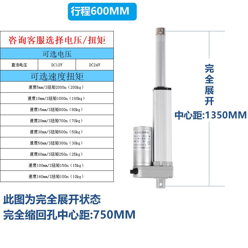 新德国进口博睿盛电动推杆电机自动伸缩杆24v小型12v工业大推力品 - 图2