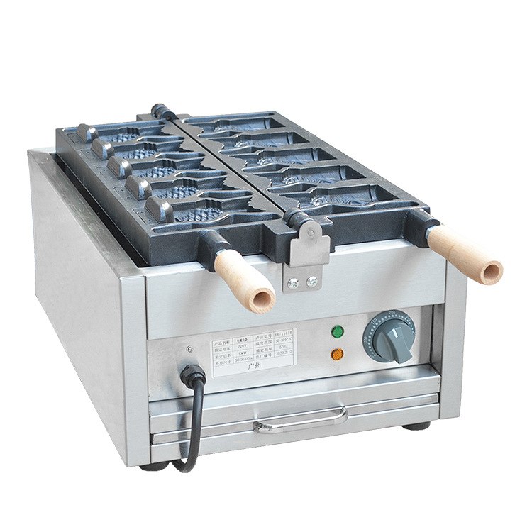Jie Yi Electric Taiyaki Commercial Single Plate Taiyaki One Plate Five Fish Pancake Machine Grilled Fish Cake Ice Cream Taiyaki
