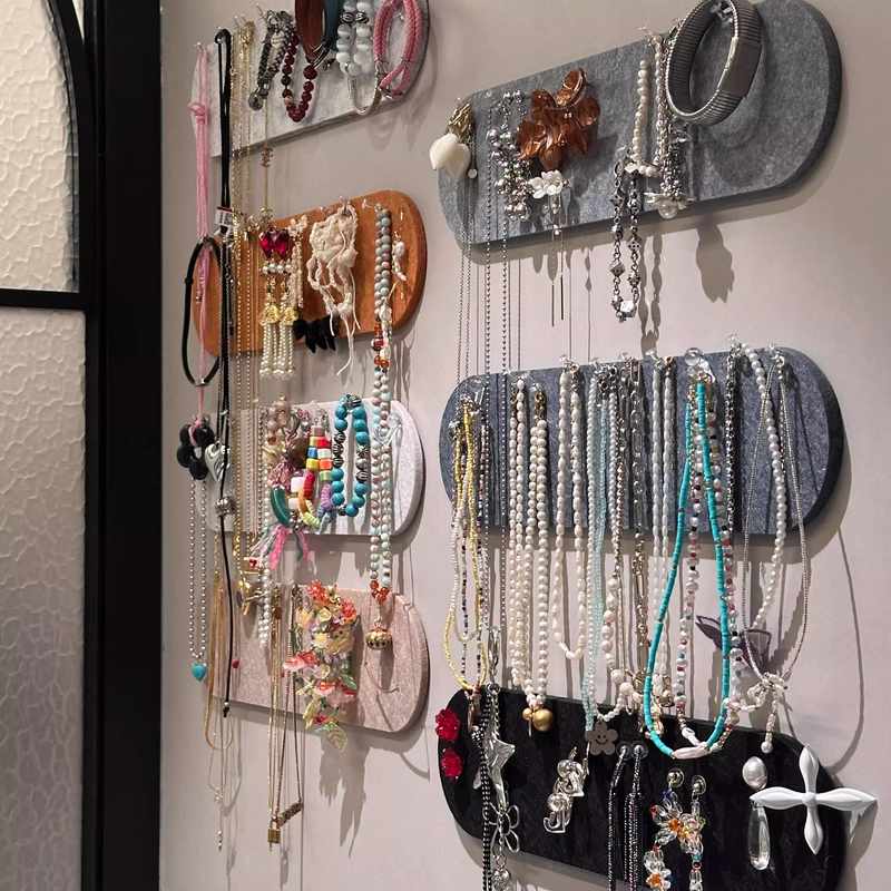 首饰收纳毛毡板ins风拍立得照片墙女生项链耳饰收纳神器墙面装饰 - 图0