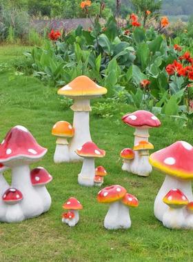 户外园林仿真蘑菇摆件植物小品树脂公园绿化景观雕塑花园庭院装饰