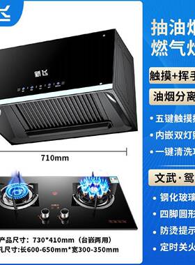 新飞中式顶吸油烟机燃气灶套装抽油烟机煤气灶具烟机灶具两件套餐