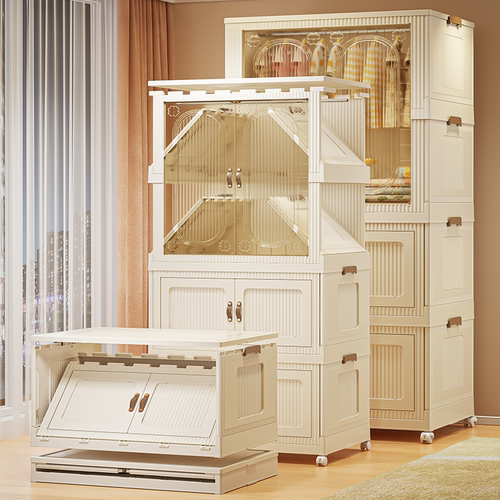 儿童衣柜简易组装家用卧室收纳柜储物柜宝宝婴儿小衣橱收纳免安装 - 图1