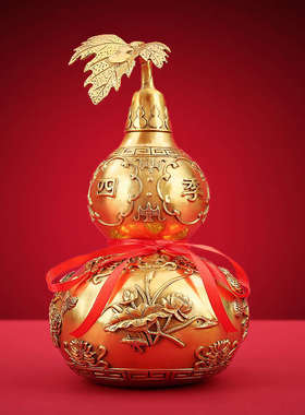 铜欣祥黄铜葫芦摆件家居装饰品摆设中式客厅玄关办公室工艺品摆件