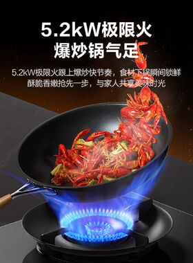 上门安装包拆旧新飞燃气灶双灶家用台式天然气液化气灶5.2kw