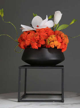 酒店餐厅圆桌中间摆花高端仿真花摆件新年装饰假花发财果花艺摆设