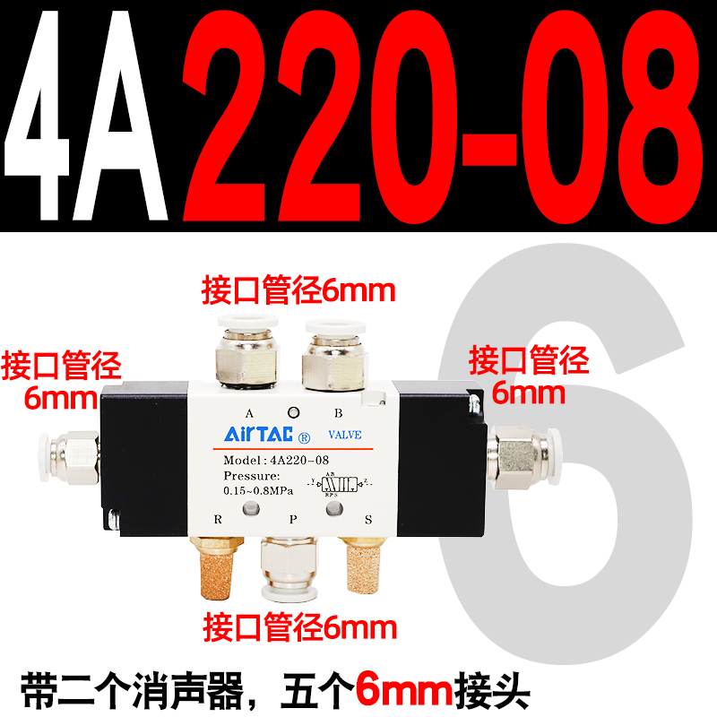 新亚德客双头气控阀4A22008 4A32010 4A42015气动气缸控制阀开厂 - 图0