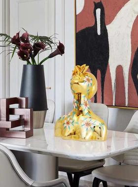 树脂抽象人物雕塑展厅玄客厅关样板间橱窗彩绘人像花季少女摆件