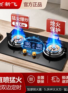 增压猛火灶新飞燃气灶双灶家用煤气灶天然气液化气不锈钢灶具