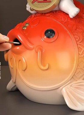 招财猫开业摆件客厅办公室收银台乔迁礼物实用送人锦鲤鱼国潮摆件