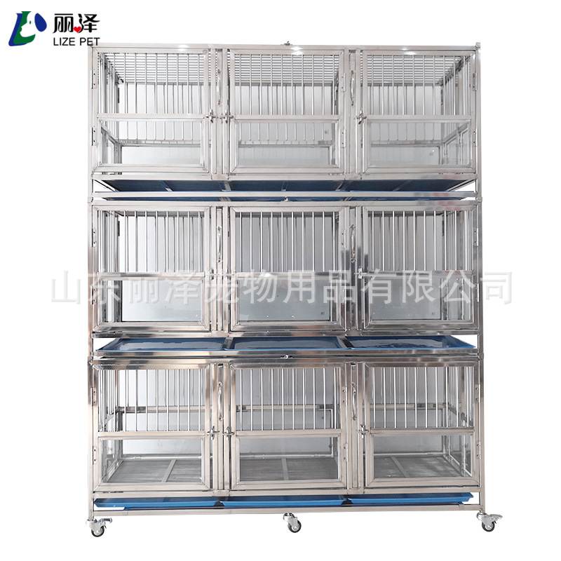 丽泽宠物多层位展示笼3层9笼门不锈钢框架大小展示笼全新宠物笼 - 图2