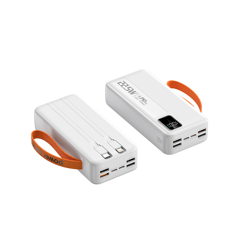 พาวเวอร์แบงค์ได้รับการรับรองมาตรฐาน 3C ปรับแต่งได้ ความจุ 50000 mAh ชาร์จเร็วสุดยอด 22.5W พร้อมสายชาร์จในตัว แหล่งจ่ายไฟเคลื่อนที่ความจุใหญ่