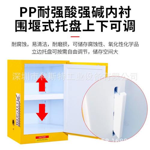 防火防爆耐腐蚀GA/T73双锁化学品安全柜耐强酸碱PP柜危化品储存柜 - 图0