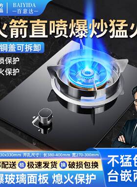 德国品牌猛火单灶九腔直喷燃气灶家用天然气液化气台嵌两用单炉具
