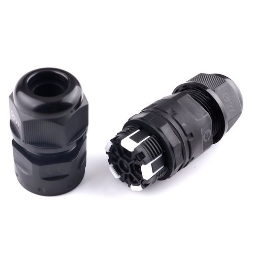 IP68电缆防水接头M25免锁芯连接器接头五按压螺丝式防水快速防水 - 图3