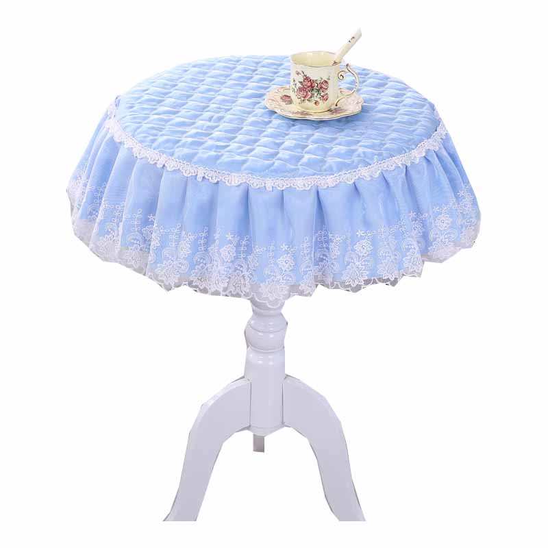 欧式加厚田园布艺圆桌布家用大小圆形餐桌咖啡桌办公会议桌盖布 - 图3
