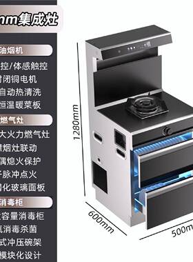 威力单灶集成灶小户型集成一体500mm消毒柜电磁炉小尺寸厨房家用