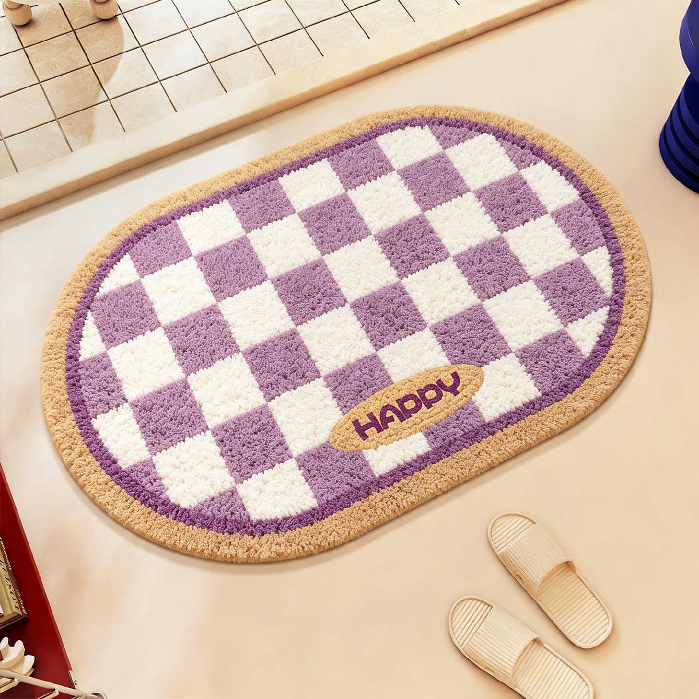 Bathroom floor mat 2026 light luxury bathroom door non-slip mat household toilet bathroom shower room quick-drying carpet