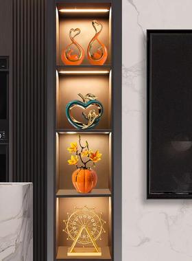 轻奢高端大气酒柜装饰品摆件套装高档现代客厅餐边电视玻璃柜家居