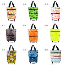 Buy food bag Foldable with wheels shopping bag portable fashion convenient oversize with a new supermarket to buy food