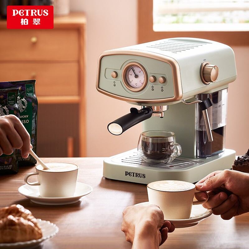 柏翠PE2190咖啡机家用全半自动意式商用蒸汽式打奶泡奶茶店 - 图0