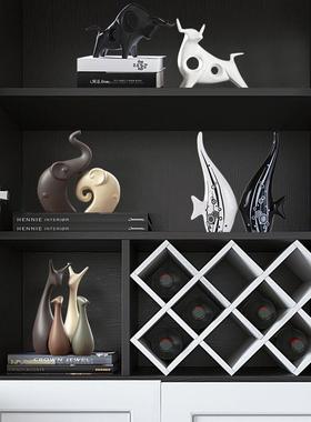 软装摆件艺术创意家居现代简约陶瓷玄关客厅电视柜酒柜工艺装饰品