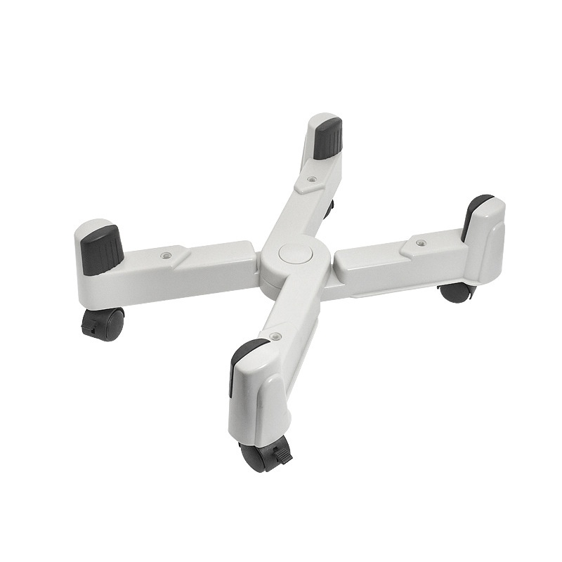 X-type computer host rack 5-wheel wide plastic base chassis bracket adjustable skateboard ABS moving pulley
