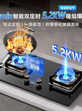 新飞燃气灶家用双灶天然气煤气灶具厨房猛火灶台式嵌入式