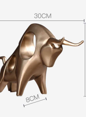 简约现代招财牛小摆件玄关客厅书柜办公室桌面家居酒柜装饰品创意