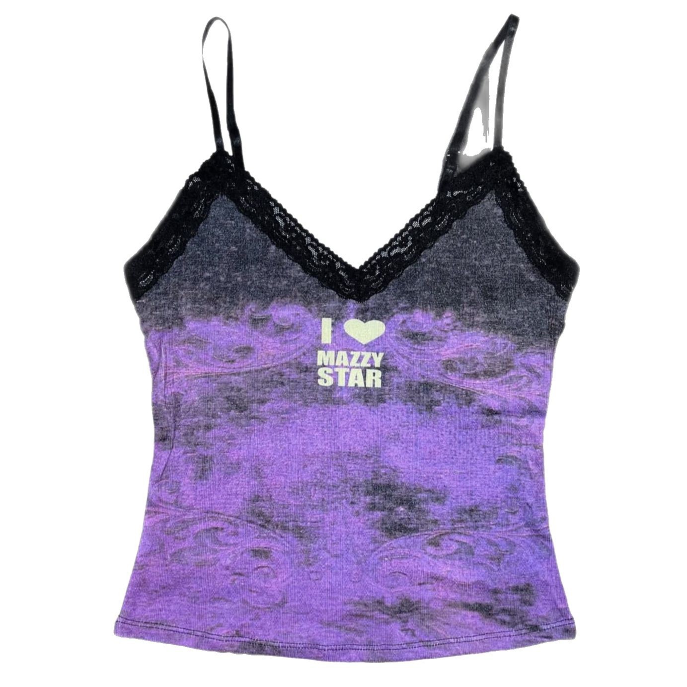 เสื้อกล้ามคอลเลกชันฤดูร้อน INS ขายดีจาก Amazon คอวีลึก ลายเนบิวลา สีม่วง แนว Subculture ของสาวๆ ยุคสเปค 2000