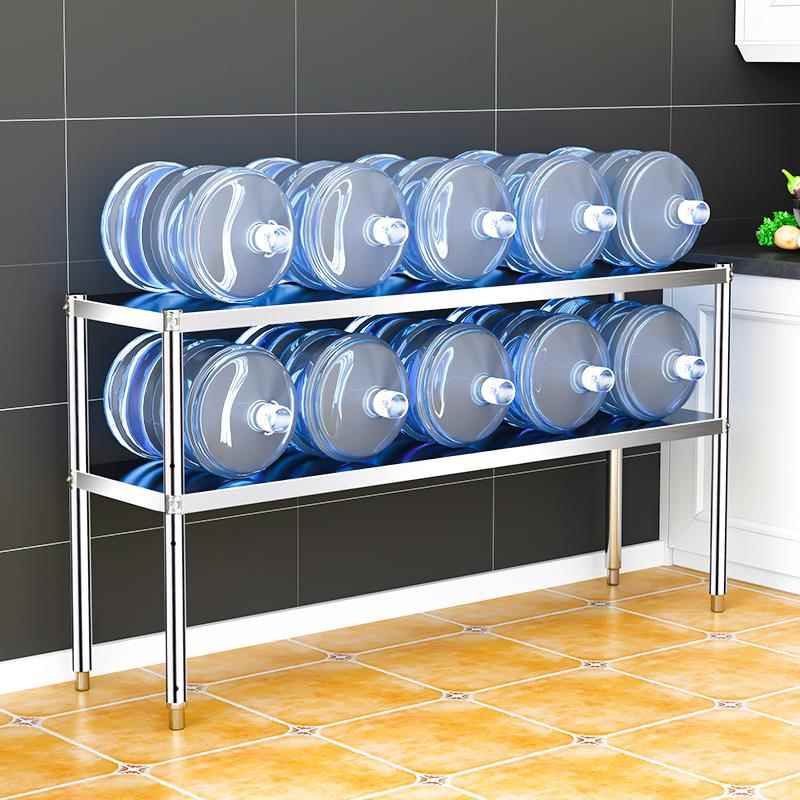 厨房落地两层餐边柜双层柜子不锈钢置物架货架桌子收纳边桌储物柜 - 图1