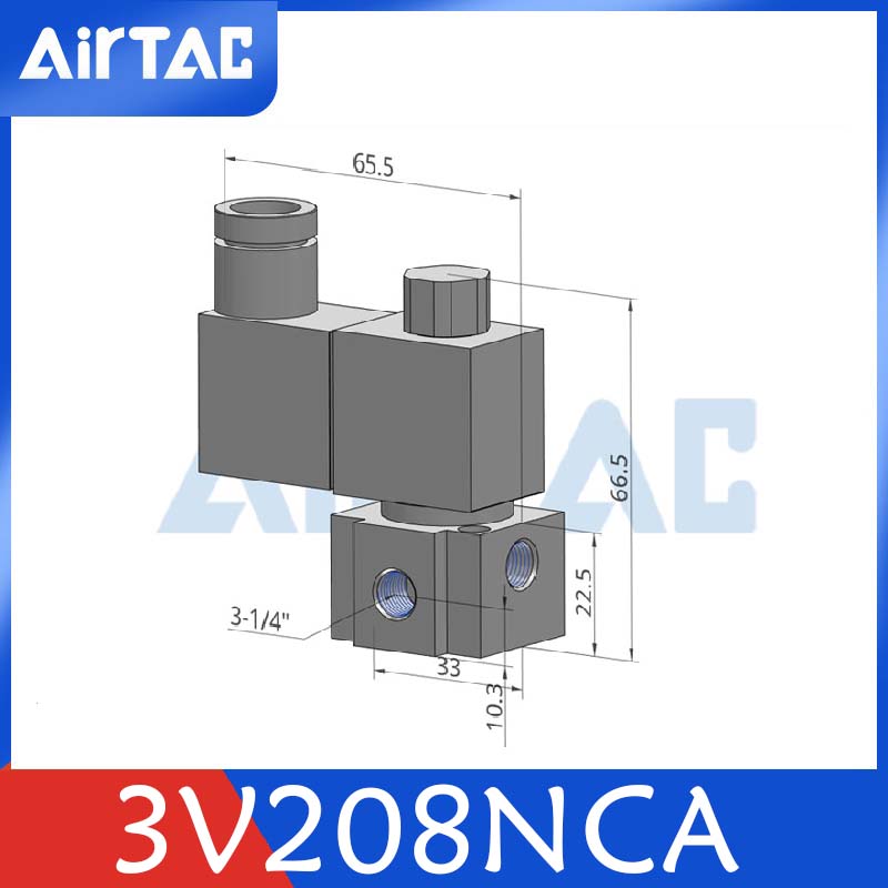 亚德客电磁气阀 3V206NCB 3V208NCB 3V308NCB二位三通真空电磁阀-图0