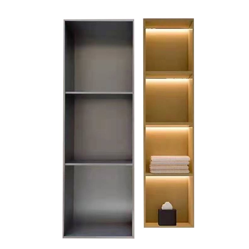 不锈钢壁柜嵌入式壁龛 背景金属钢板展示柜置物架 不锈钢书柜定做 - 图2