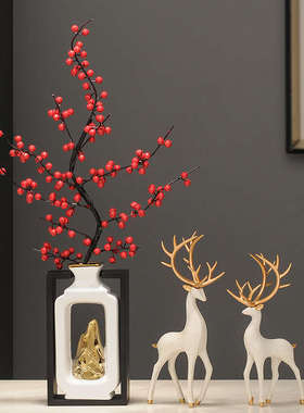 仿真松树迎客松罗汉松假松树客厅书房子装饰品花瓶发财树景观摆件