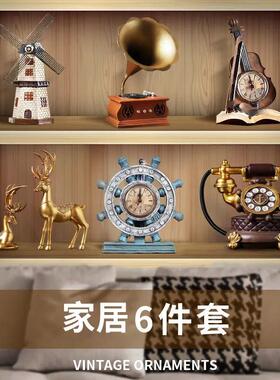 复古小摆件留声机创意家居客厅欧式书柜轻奢酒柜店铺办公室装饰品