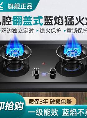 新飞燃气灶双灶家用嵌入式翻盖魔蝶灶液化气天然气猛火台式煤气灶