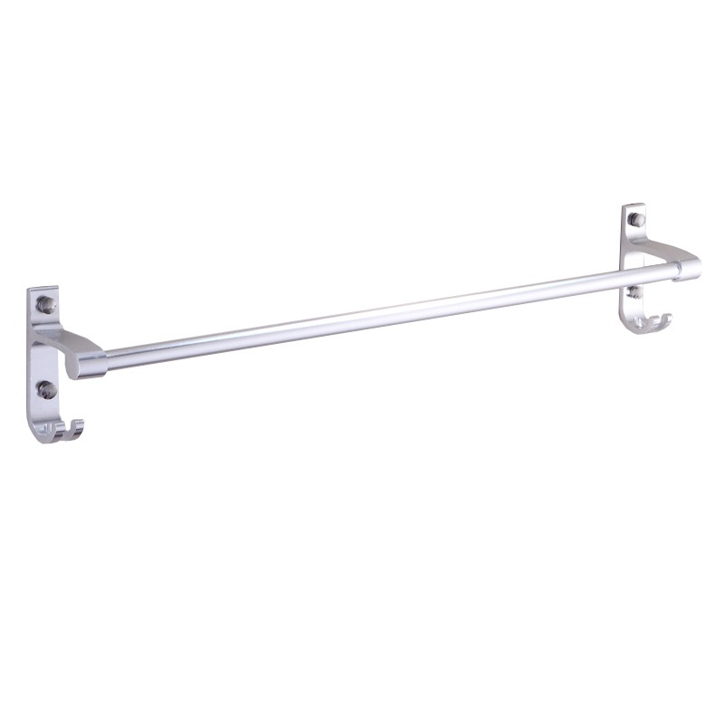 新款亮光单杆 加厚单杆60 80单杆毛巾架 带4钩单杆毛巾架太空铝 - 图3