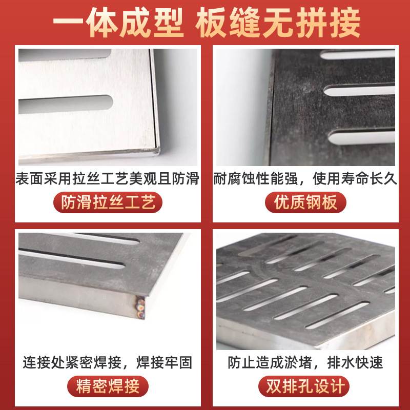 304不锈钢雨水篦子201不锈钢排水沟盖板水槽明沟雨水篦子带框井盖 - 图2